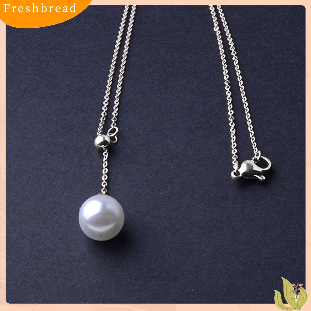 [TERLARIS]Necklace Exquisite Adjustable Single Faux Pearl Pendant Chain Women Jewelry for Daily Life