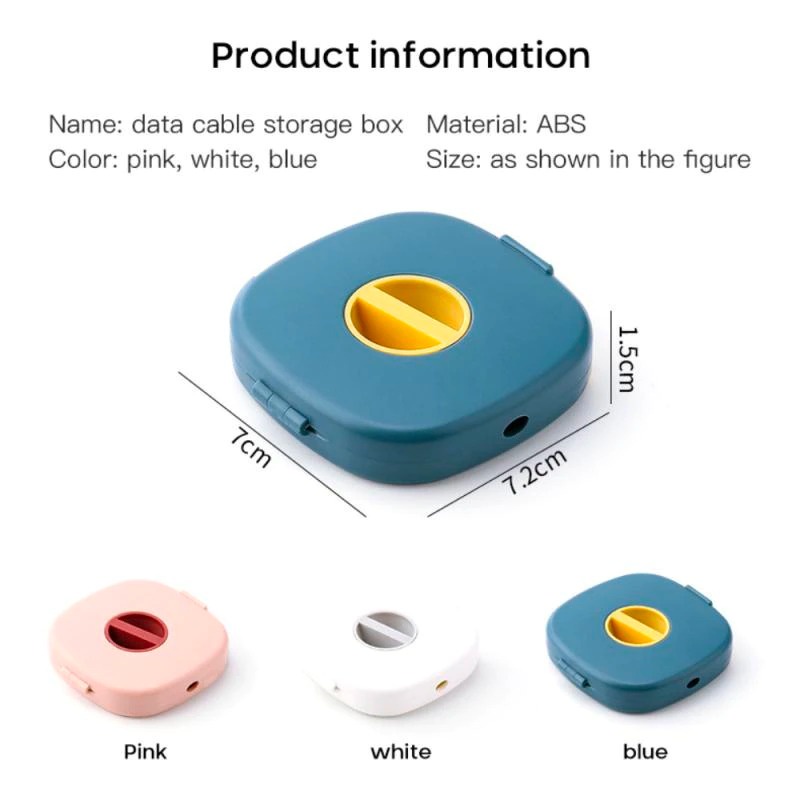 Tempat Penyimpanan Kabel Data Bisa Holder Standing HP / Handphone Kotak Organizer Gulungan Kabel Headset Handsfree DiPuter Portable Serbaguna AH054 - XOBOX