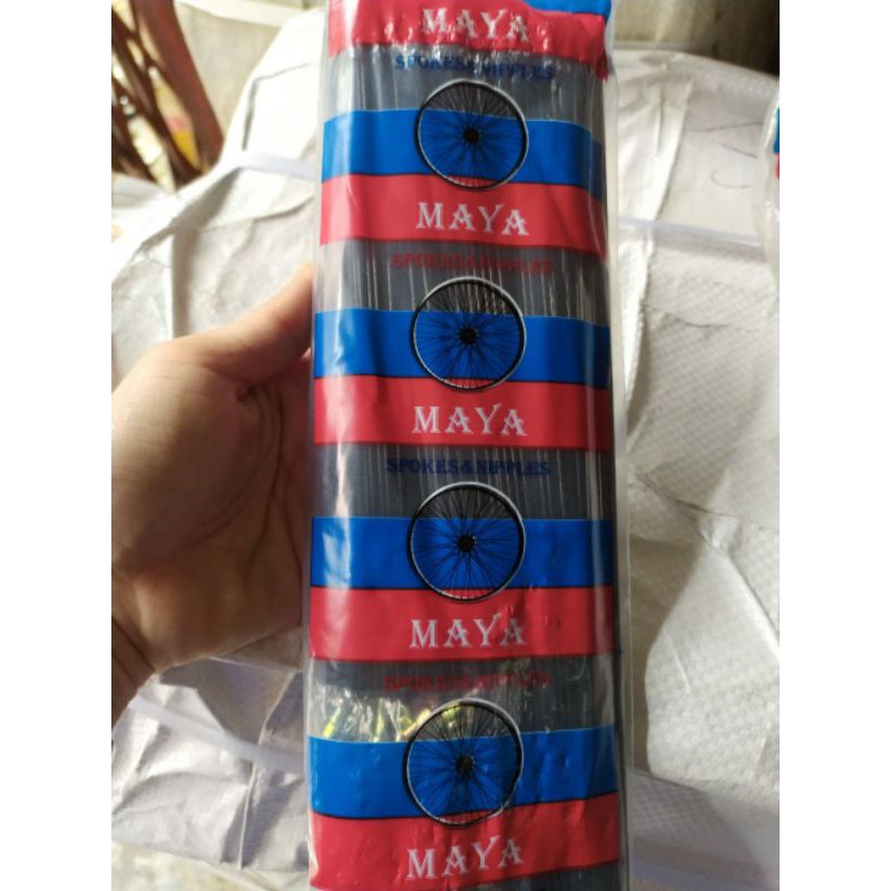 Jari jari sepeda Fixie 700c  14G x 262 mm Steel Hitam