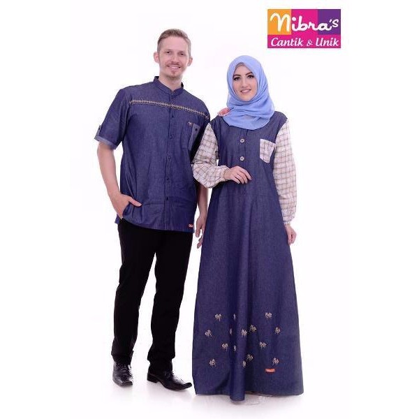 SALE Baju Lebaran Keluarga Nibras Sarimbit 44 Navy Coklat ORIGINAL Baju Couple Muslim