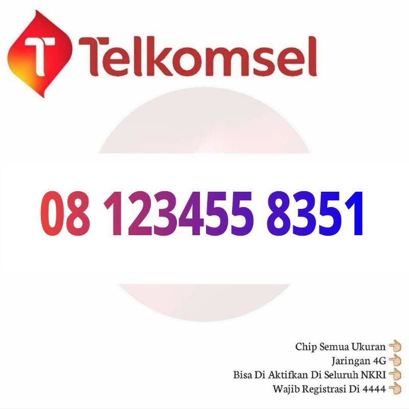 nomor cantik telkomsel simpati urut 8351 besi seri terbaik