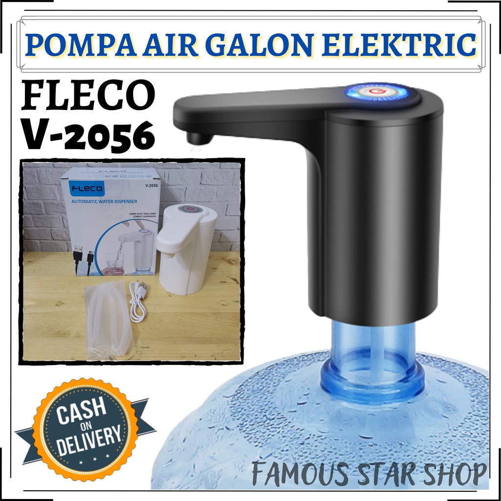TERLARIS - Pompa Galon Dispenser Pump USB / Pompa Air Minum Elektrik Otomatis Electric Water FLECO V-2056 / Pompa Galon Dispenser Air Minum Charge Usb Gallon Pump FLECO V 5056 | FMS