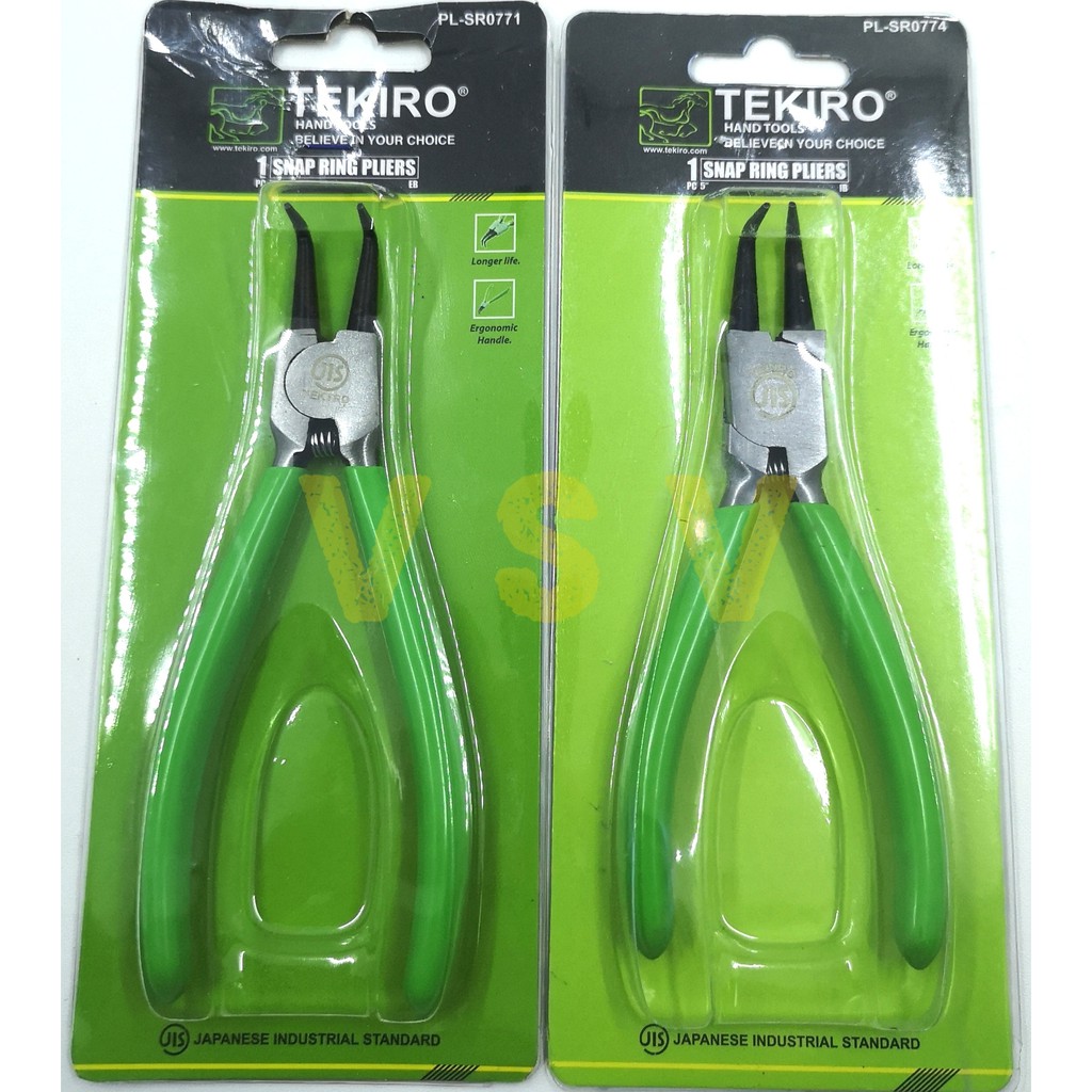 Tekiro tang snap ring 5&quot; set 2pc bengkok / tang snapring 5&quot; set 2pc