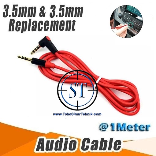 Kabel Audio AUX 3.5mm Stereo Male - Male Jack Siku L Golden Plated 1 Meter Jack Cable Cord Wire 90 degree Headphone