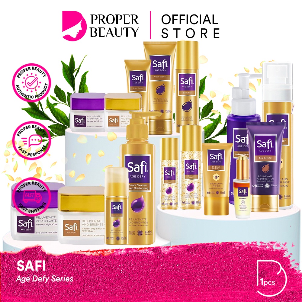 SAFI Age Defy Series Indonesia / Cleanser Toner Essence Serum Cream Sunscreen Shampoo Hair Eye Mask