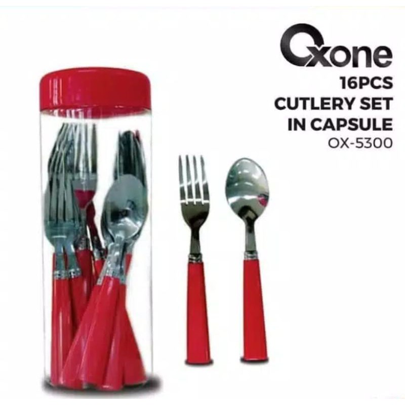 Sendok Garpu Makan OX-5300 Oxone 16pcs Cutlery Set In Capsule