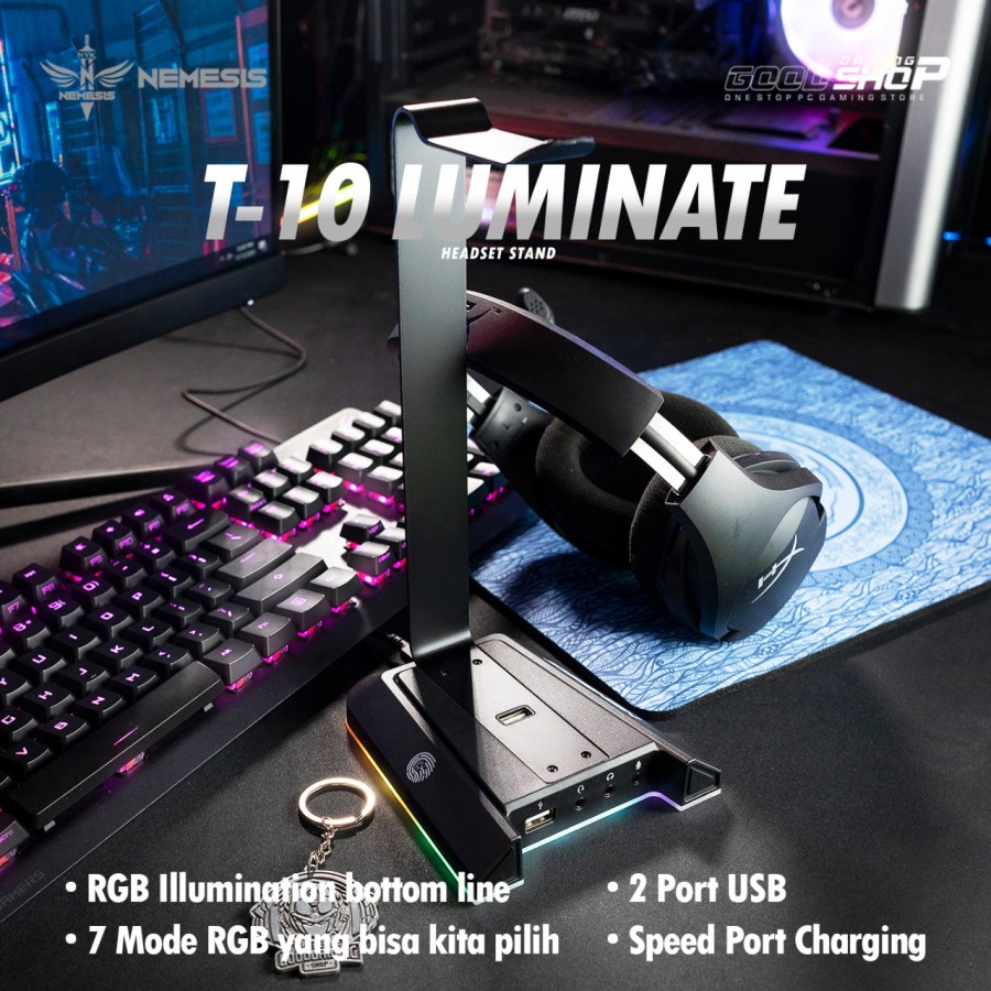 NYK Nemesis T10 LUMINATE - Headset Stand RGB