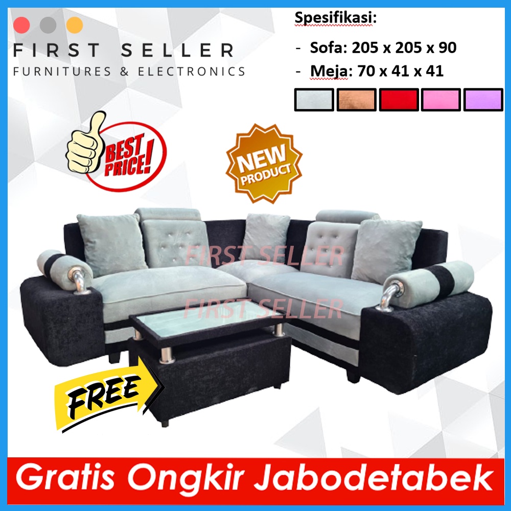 [FREE ONGKIR + MEJA] SOFA L SUDUT BLUDRU DAISIES BAHAN HALUS ORIGINAL ( ORI )100% (TERMURAH!)