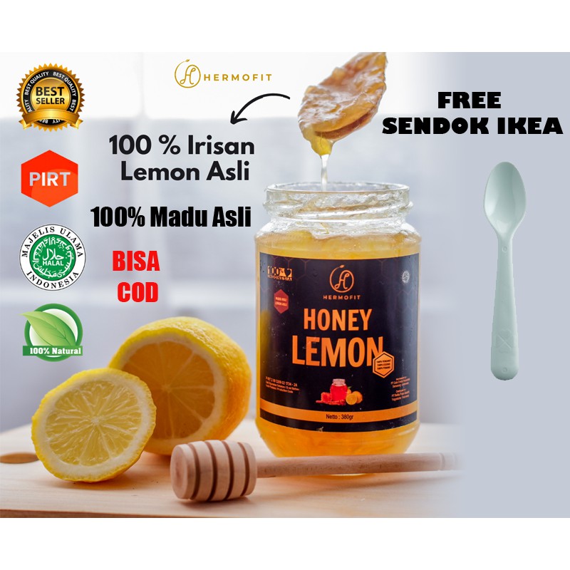 Madu Lemon pelangsing diet alami/Honey lemon anti virus hermofit free sendok ikea