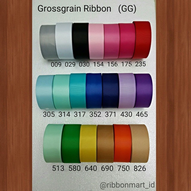 

Paket Grosgrain 1" 20 warna