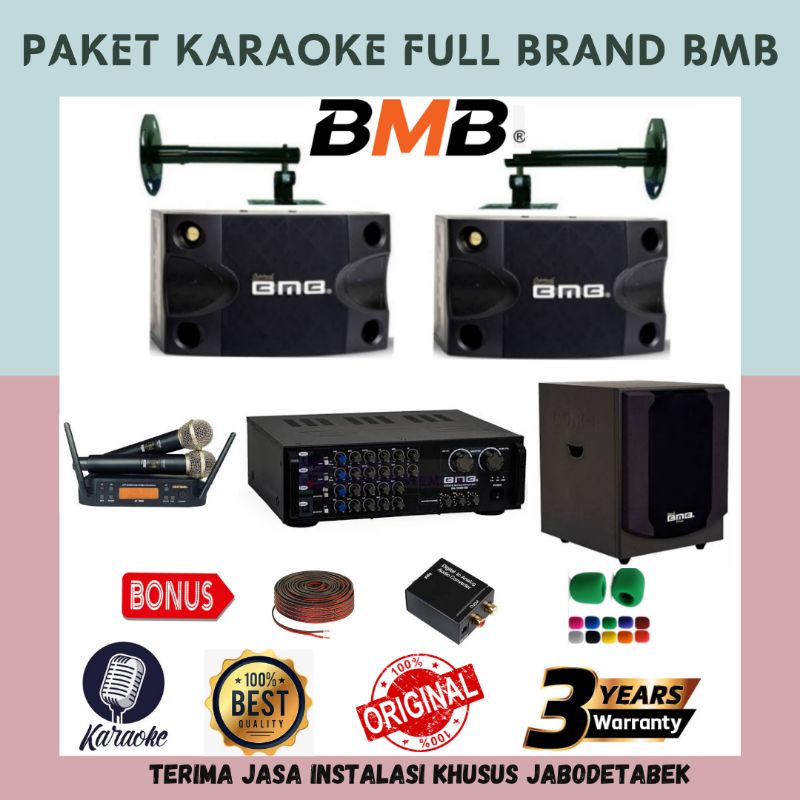 Paket Karaoke Full Brand BMB Original 8 inch Subwoofer BMB 12 inch