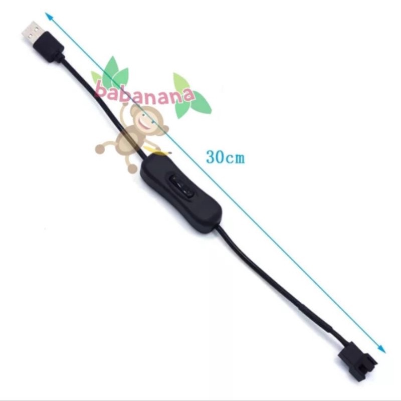 Usb to pwm 4 pin switch saklar fan casing pc laptop adapter cable