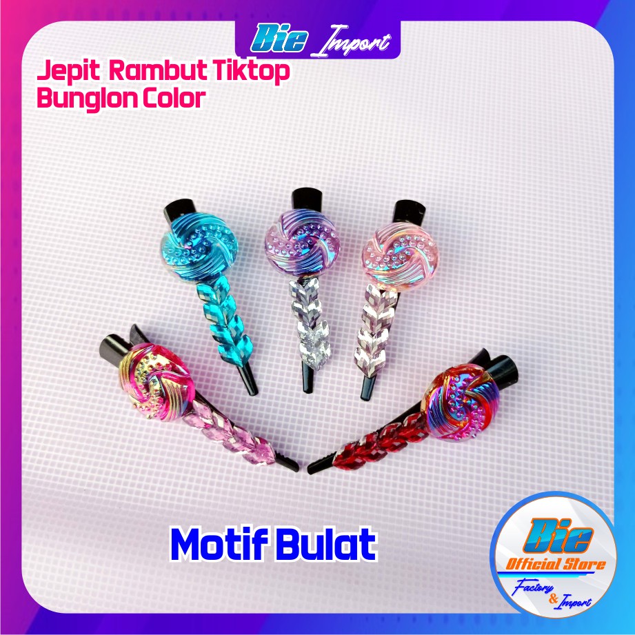 isi 2 Pcs Jepit Tiptop Anak Karakter Warna Pelangi Impor