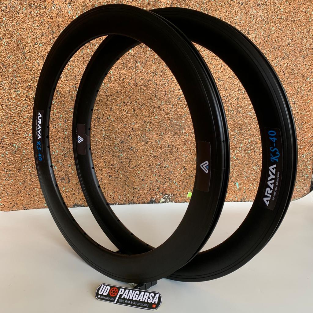 RIMS VELG ARAYA KS 40 / 20 INCH 406 28H HITAM SEPEDA LIPAT SELLI MINION