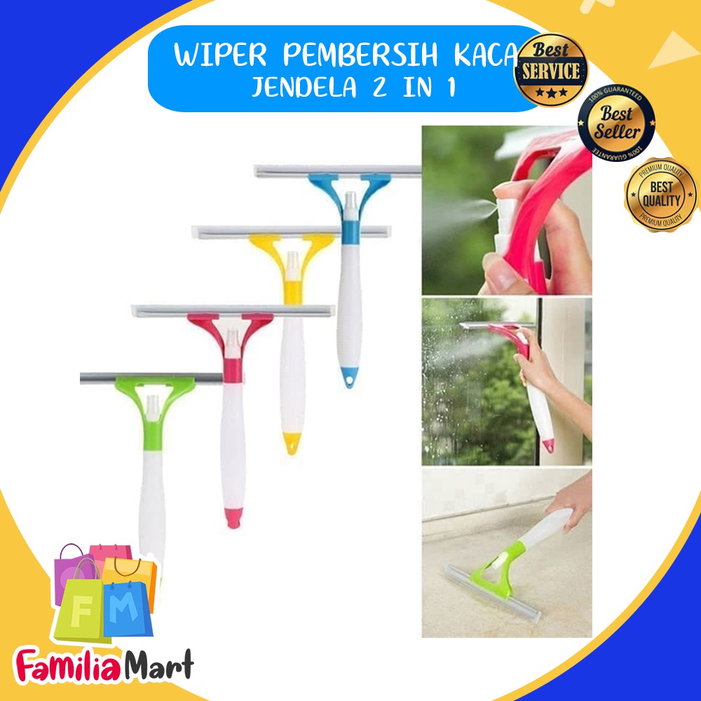 Alat Pembersih Kaca Jendela / Wiper Semprot Semprotan Air Otomatis Spray Window Cleaner 2 in 1