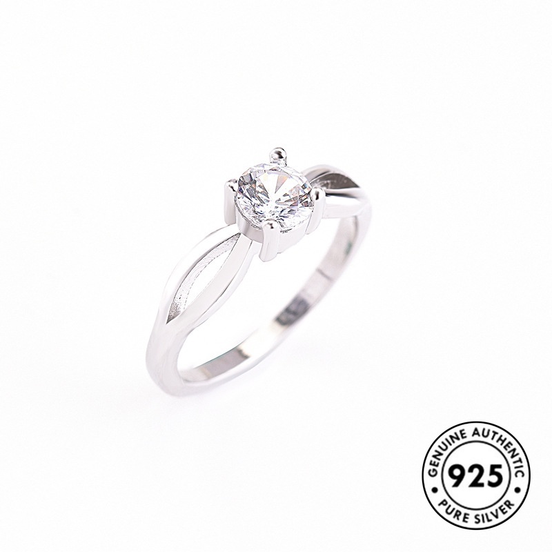 Cincin Berlian Bahan S925 Silver Untuk Pasangan