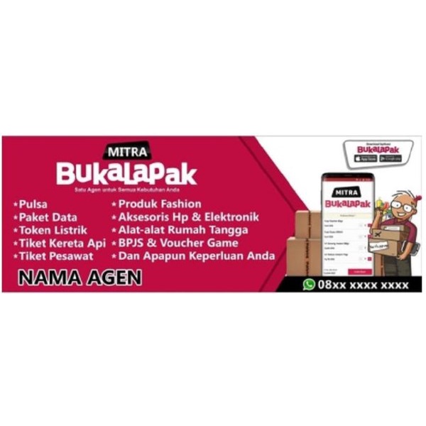 

Diskon Spanduk - Banner - Bacdrop Mitra Usaha Bukalapk 2 x 1 Meter - Gratis Desain Berkualitas