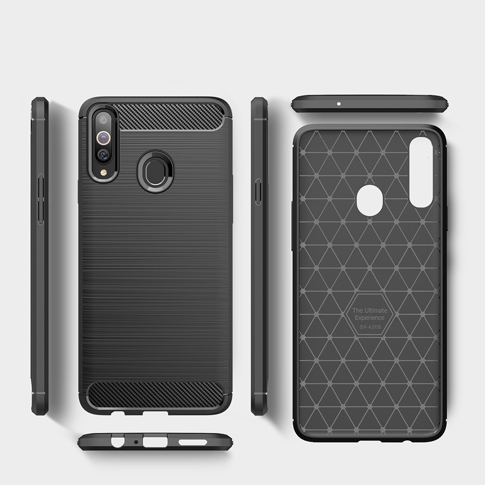 CASE CARBON SAMSUNG A20S casing hp silikon softcase case premium carbon cover