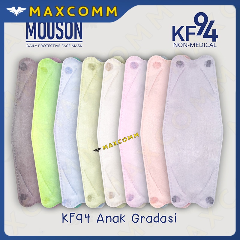 Masker Mouson KF94 Anak Warna Gradasi isi 10 4 ply Masker Non Medis Sekali Pakai 4ply