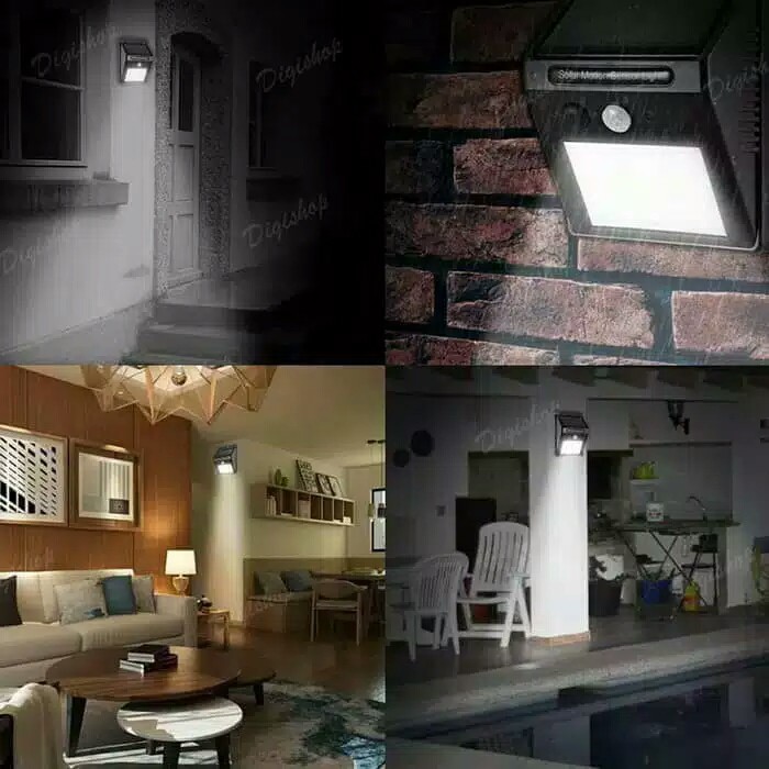 [ 30 LED &lt; 100 LED ] Lampu Taman Solar Sensor Gerak Outdoor Anti Air Tumblr Dinding Tembok Penerangan Malam