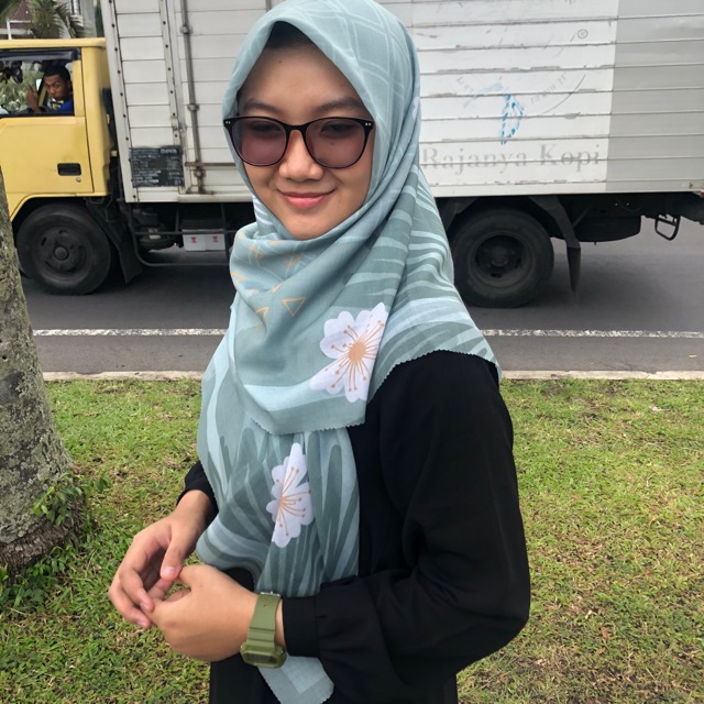 Ell-Hijab voal motif segi empat 115x115