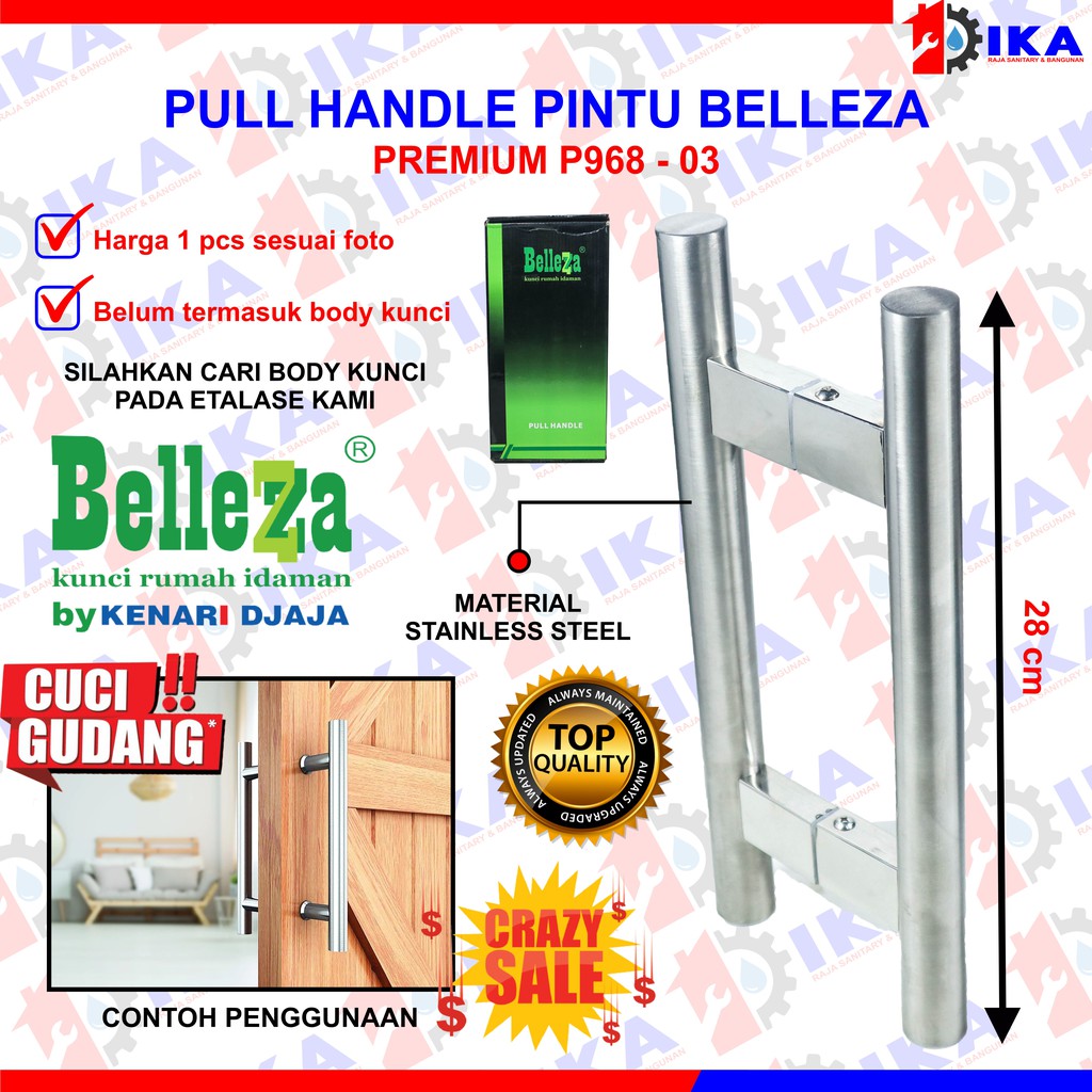 Pull Tarikan Handle Pintu 30 cm Belleza P968.03 Pull Stainless Suling Minimalis Elegan Mewah Murah