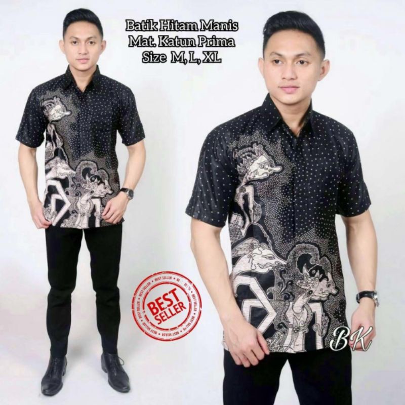 BAJU BATIK PRIA LENGAN PENDEK (BISA COD)