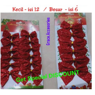 

P.Glitter M 7 cm /6 (Hiasan pita natal gliter kecil)