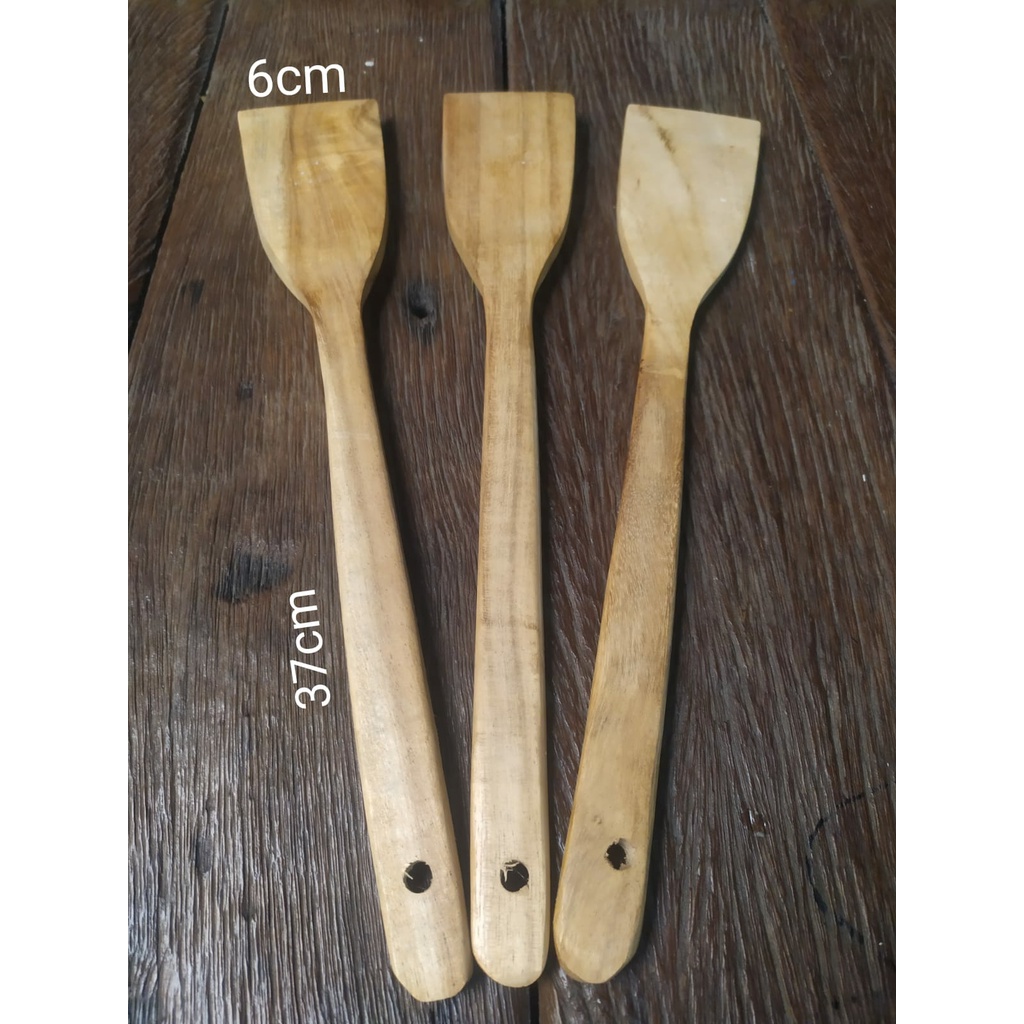 SUTIL KAYU 100% BAHAN KAYU 37cm x 6cm KUAT SOTEL CODET SPATULA