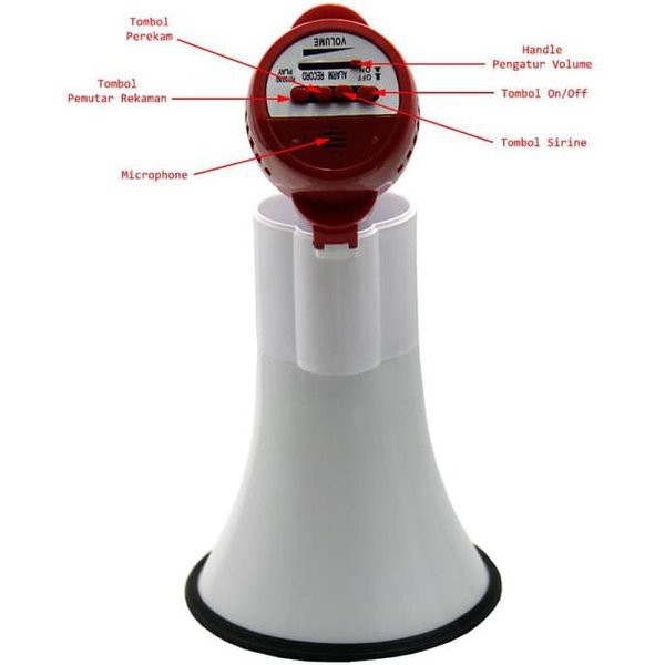 EALSEM ES-46R TOA MEGAPHONE Pengeras Suara Plus Batrei Aki Recharger FREE BUBBLE WARP