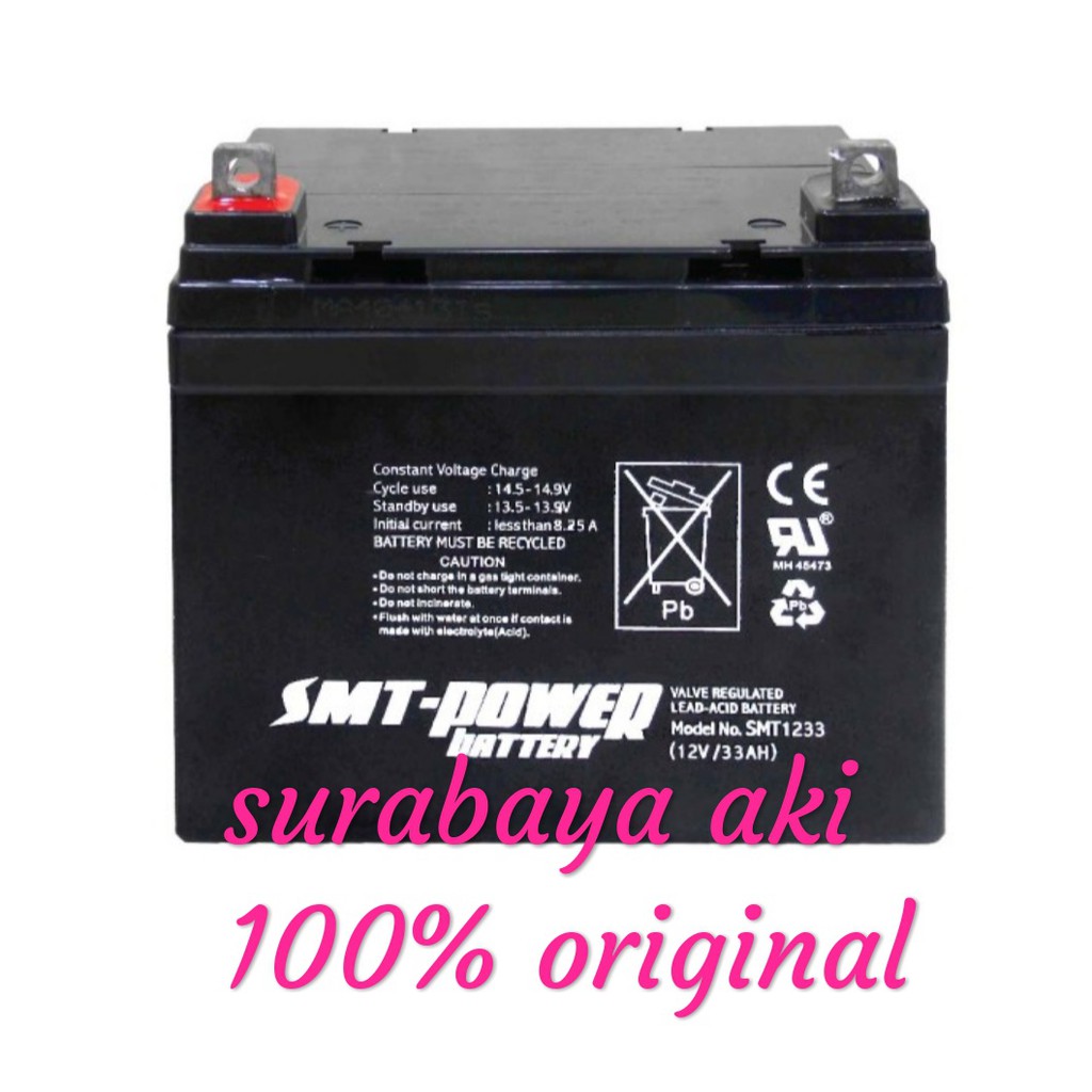 aki Ups Aki Kering 12V 33AH aki panel surya aki solar cell SMT 33AH SMT POWER 33AMPER Original