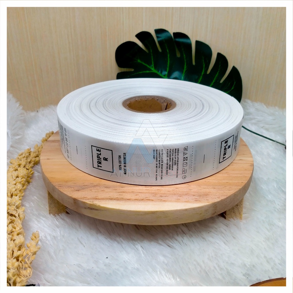 

label satin/label satin custom/label sablon/label satin hijab/satin putih