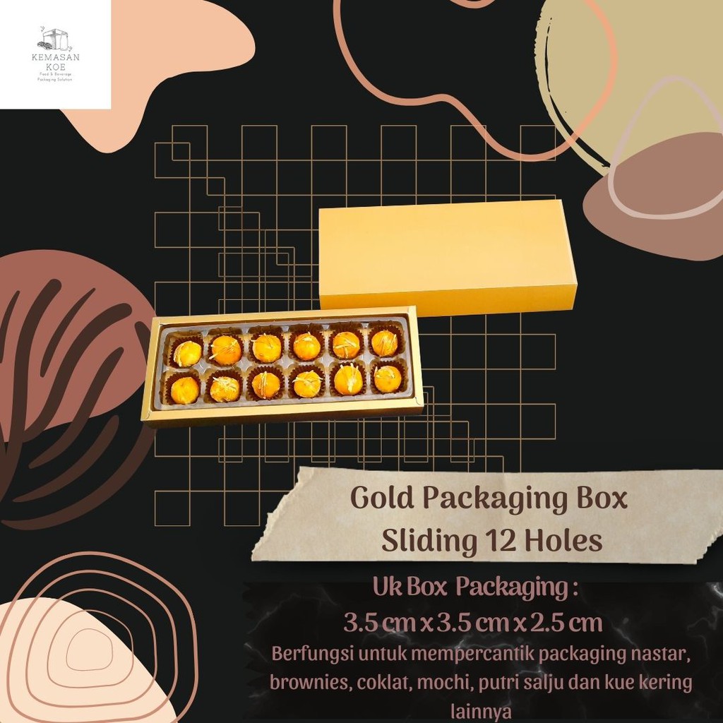 

(15 Set) Box Paaging Makanan Dus Paaging Karton Box Kue Kraft Box Kotak Kue Sliding Gold