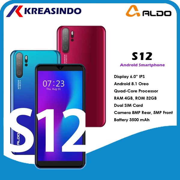 ALDO S12 4/32 Ram 4GB Internal 32GB Murah Garansi Resmi 1 tahun
