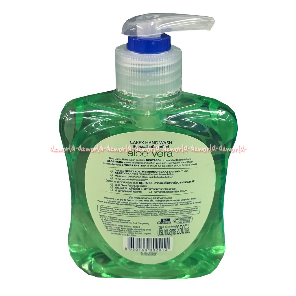 Cussons Carex Natural Aloe Vera Anti Bacterial Hand Wash Sabun Cuci Tangan Cusson 250mL