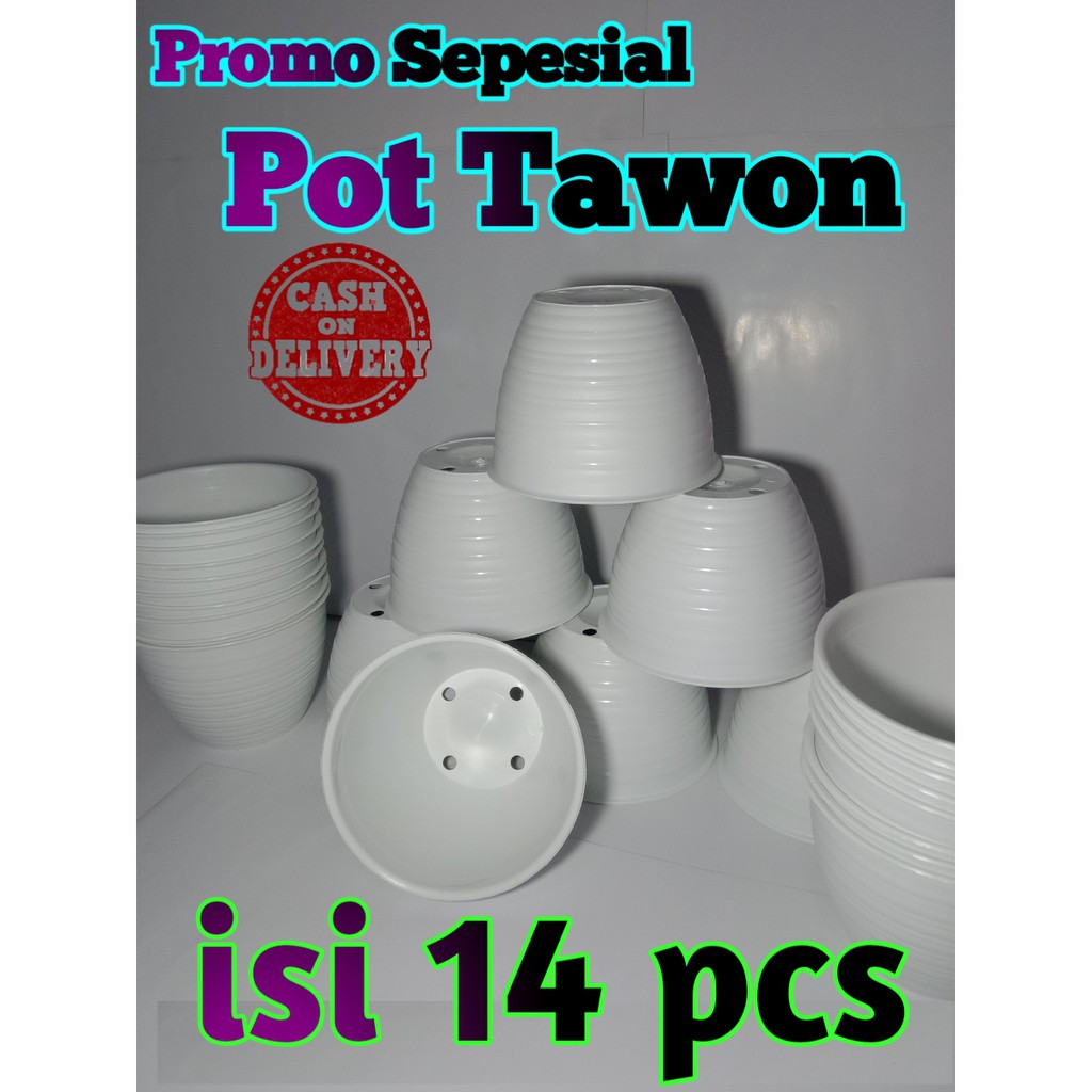 Pot bunga plastik Pot bunga Pot bunga murah isi 14pcs pot tawon  pot tawon putih