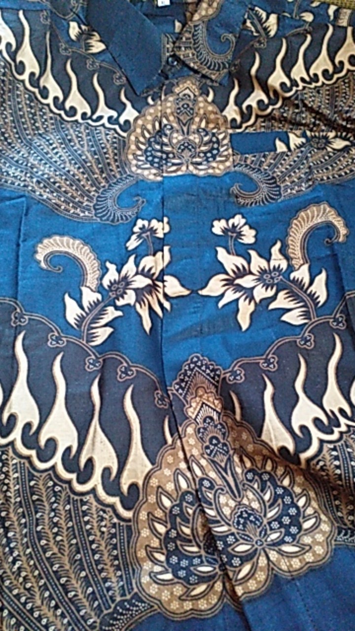 Kemeja Batik Pria Lengan Panjang Size M L Xl Xxl  Bswart Batik Hrb026 Kenongo Hem Panjang Padi