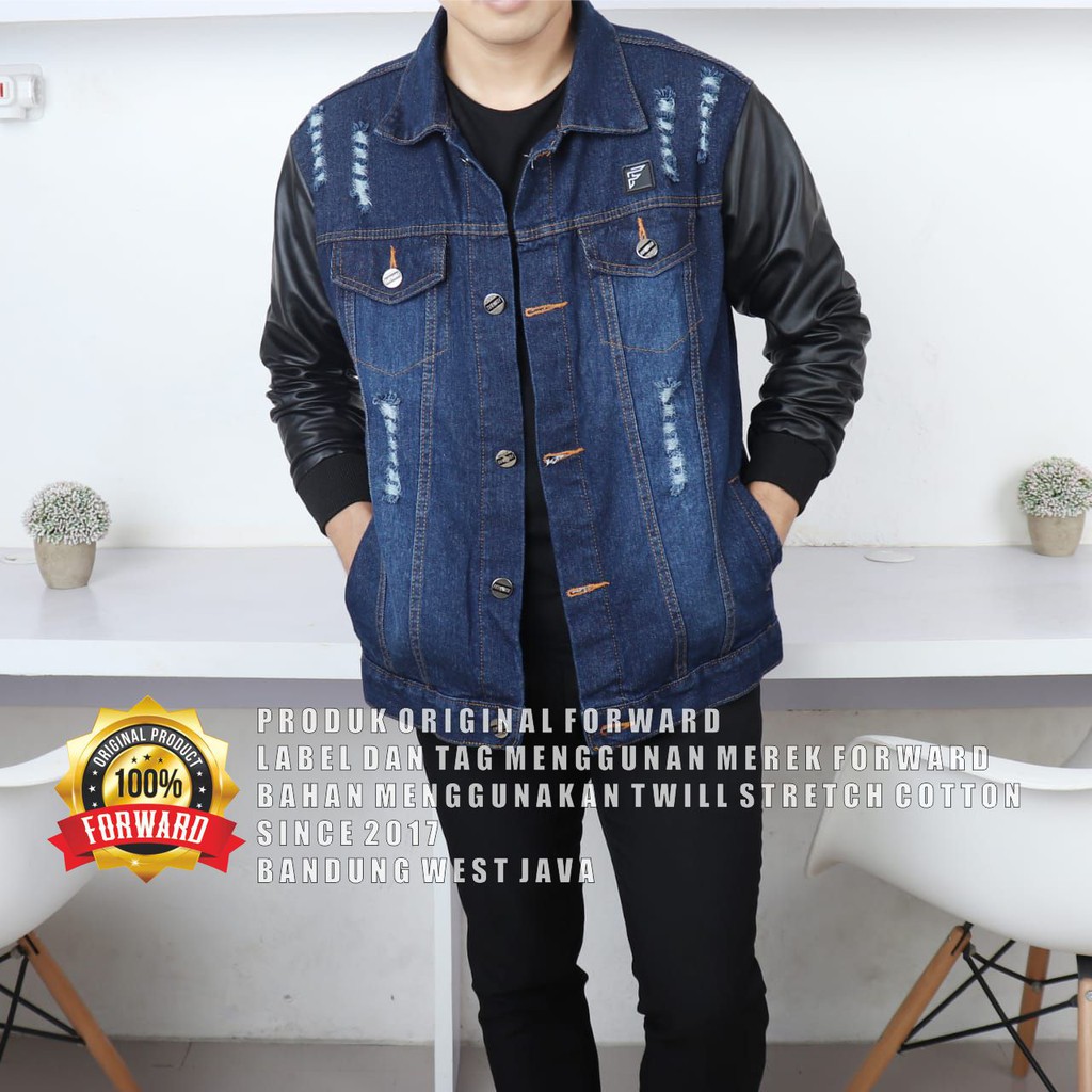 Jaket Jeans Denim Pria / Jaket kulit Pria Forward System