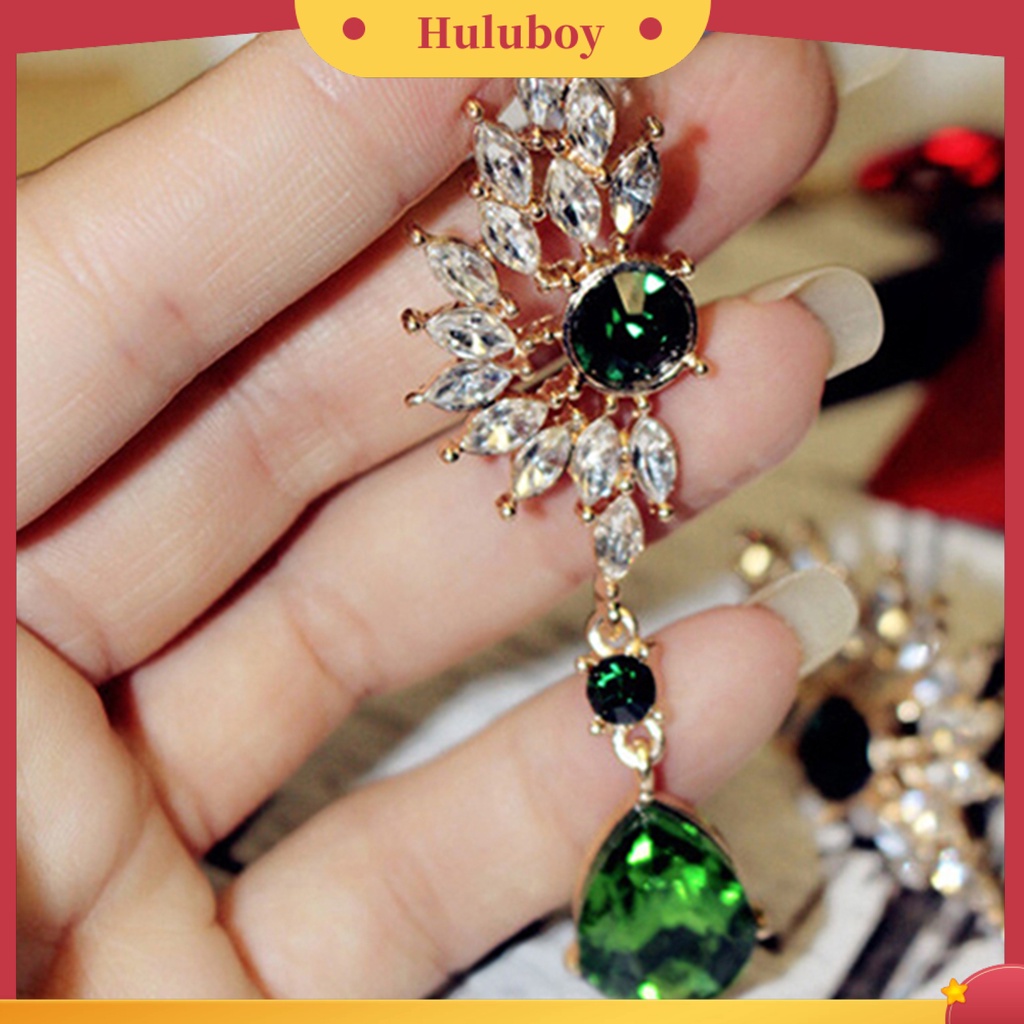 Hu Hu Hu Hu Hu Alat Bantu Pasang Kacamata♡ Anting Tusuk Gantung Panjang Bentuk Sayap Hias Berlian Imitasi Untuk Wanita