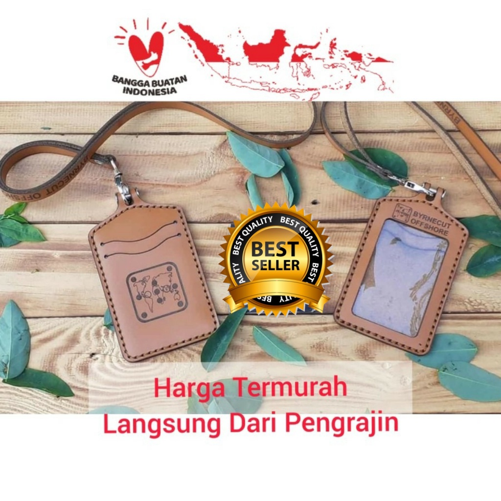

ID CARD HOLDER KULIT ASLI BISA CUSTOM LOGO DAN NAMA, NAME TAG KULIT ASLI, TALI ID CARD