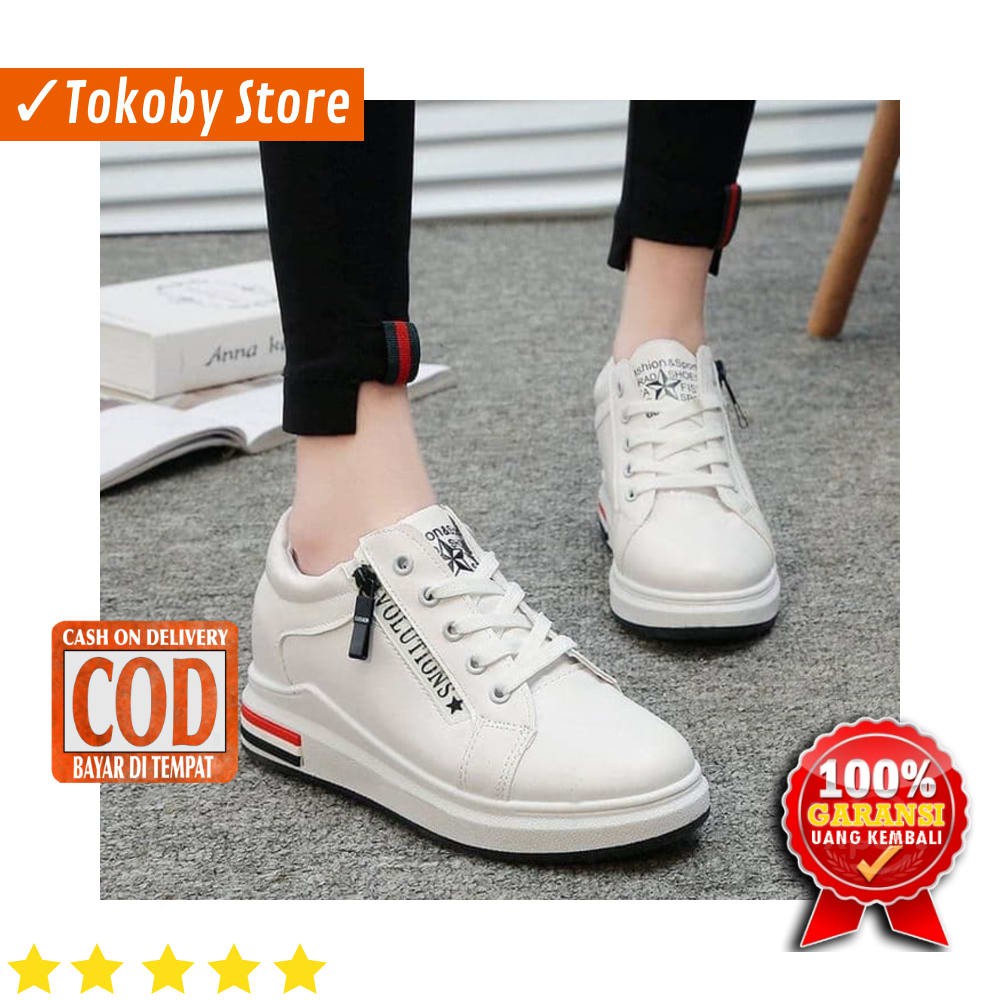 SEPATU SNEAKERS WANITA KETS PUTIH TALI