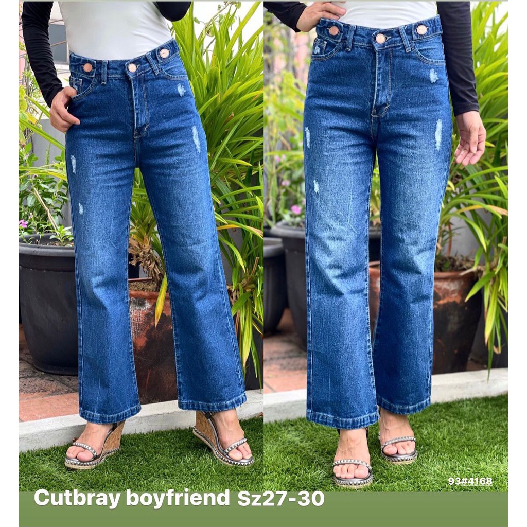 Celana Panjang Jeans Wanita Boysfriend Cutbray 27 28 29 30 Bisa Bayar Ditempat(COD)