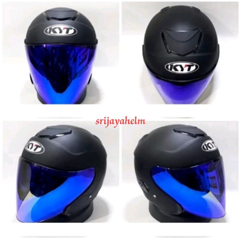 helm kyt kyoto blak doff/hitam doff paket ganteng