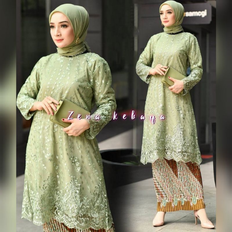 SET KEBAYA TUNIK TULLE BORDIR KEBAYA MODERN PESTA KONDANGAN KEBAYA WISUDA