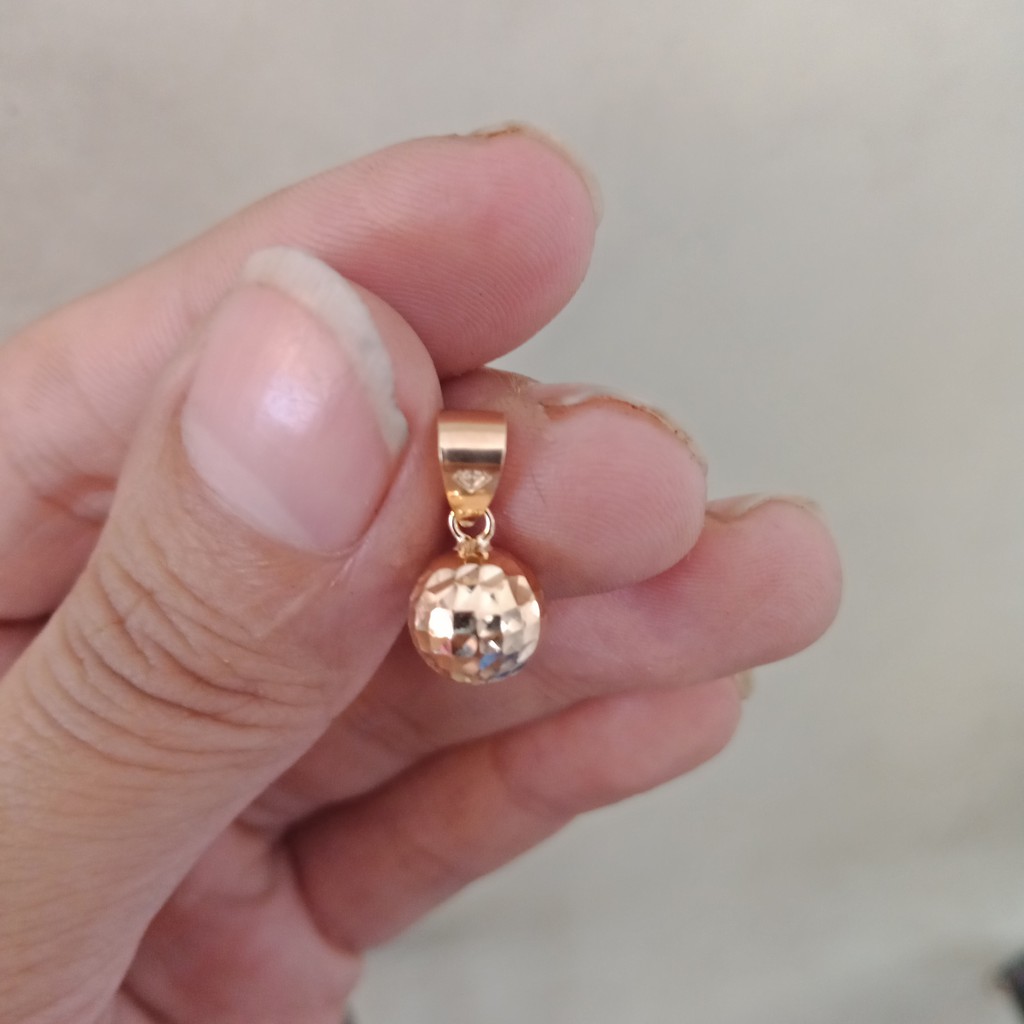 liontin kalung anak dan dewasa emas asli kadar 700 70% 16k 22 surabaya 0,5gram bulat bola ukir penuh