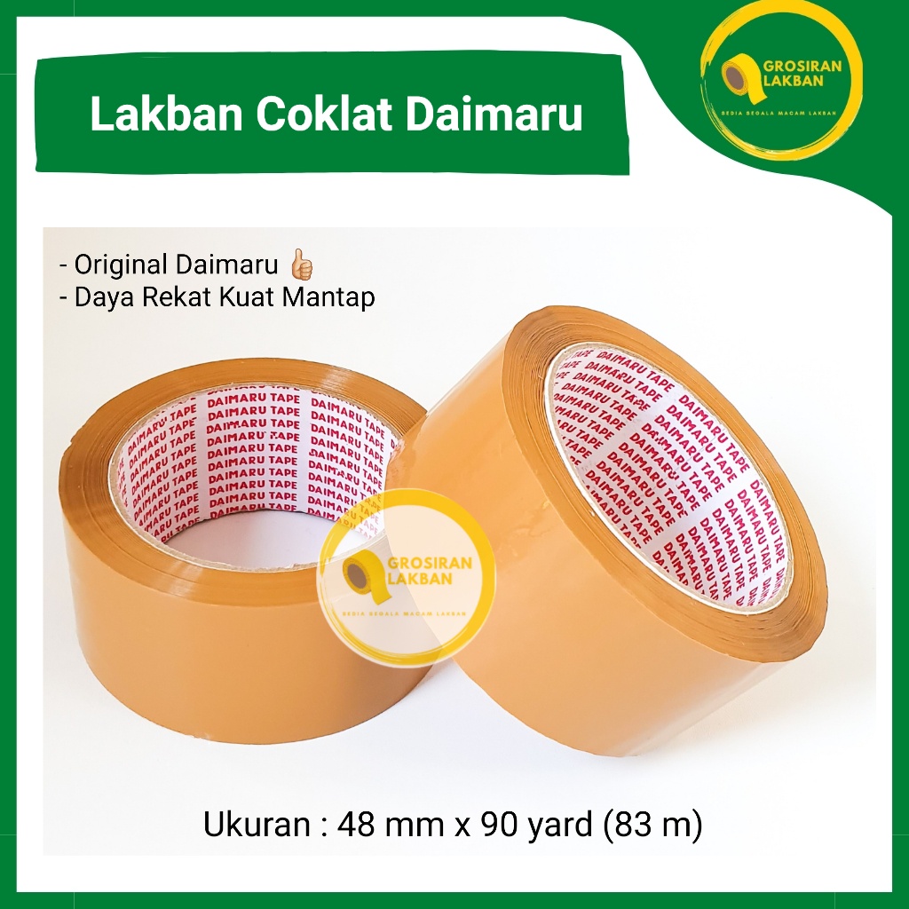 

Lakban OPP Tape Coklat Daimaru 48mm x 90yard Isolasi Solatip 2 Inch
