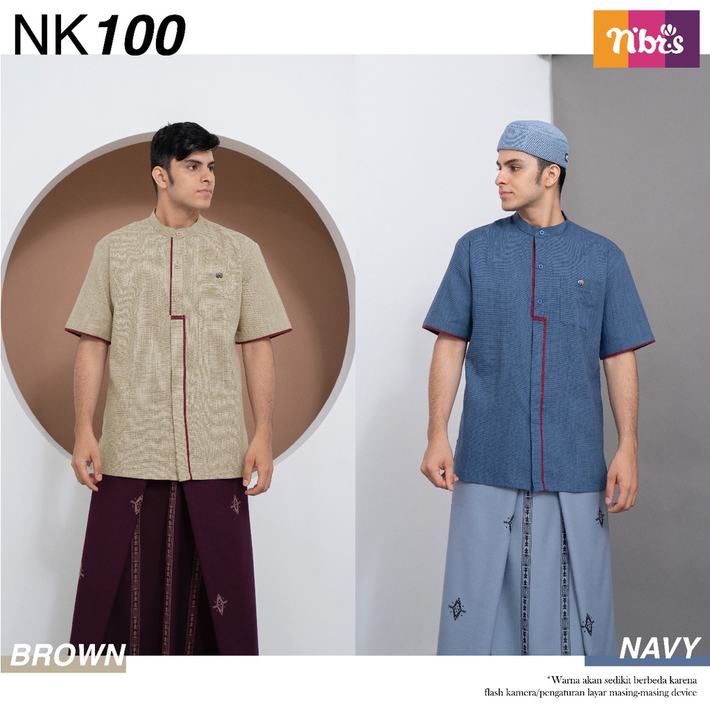 Nibras Koko NK 100 Atasan Pria Muslim Bahan Mirabella kemeja laki laki casual simple OOTD