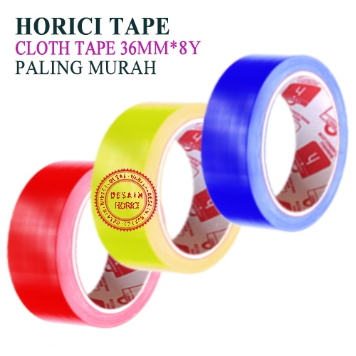 HORICI CLOTH TAPE 36MM*8Y ISOLASI WARNA WARNI LAKBAN PEREKAT SUPER MURAH /BAHAN TEBAL JILID LINEN