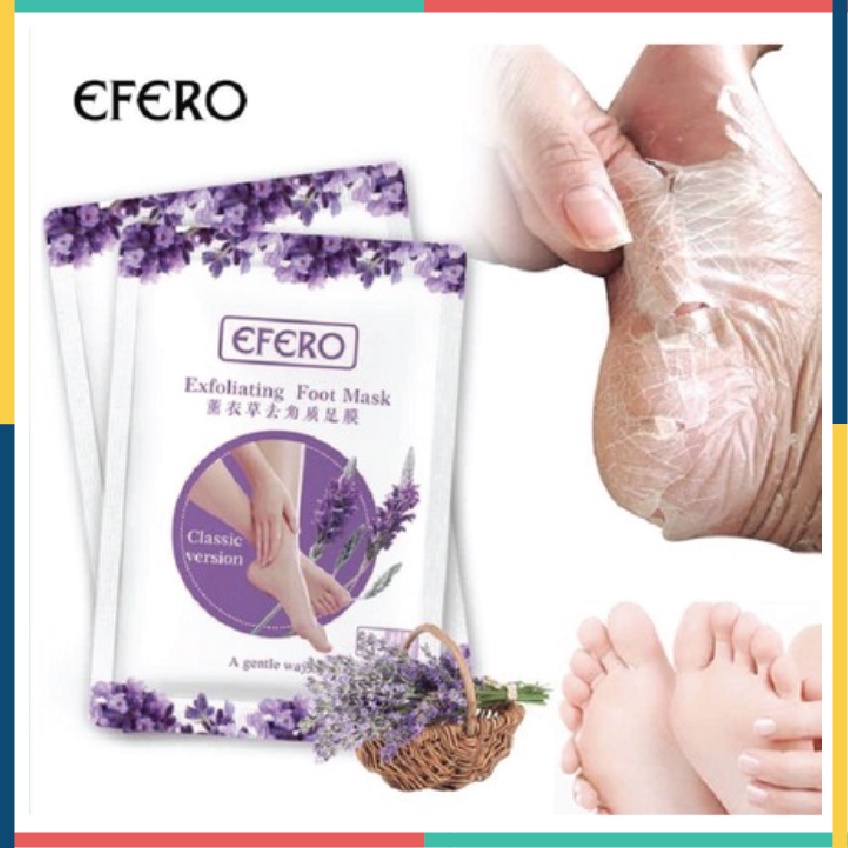 Efero Exfoliating Baby Foot Mask Masker Kaki Peeling Lavender &amp; Aloevera