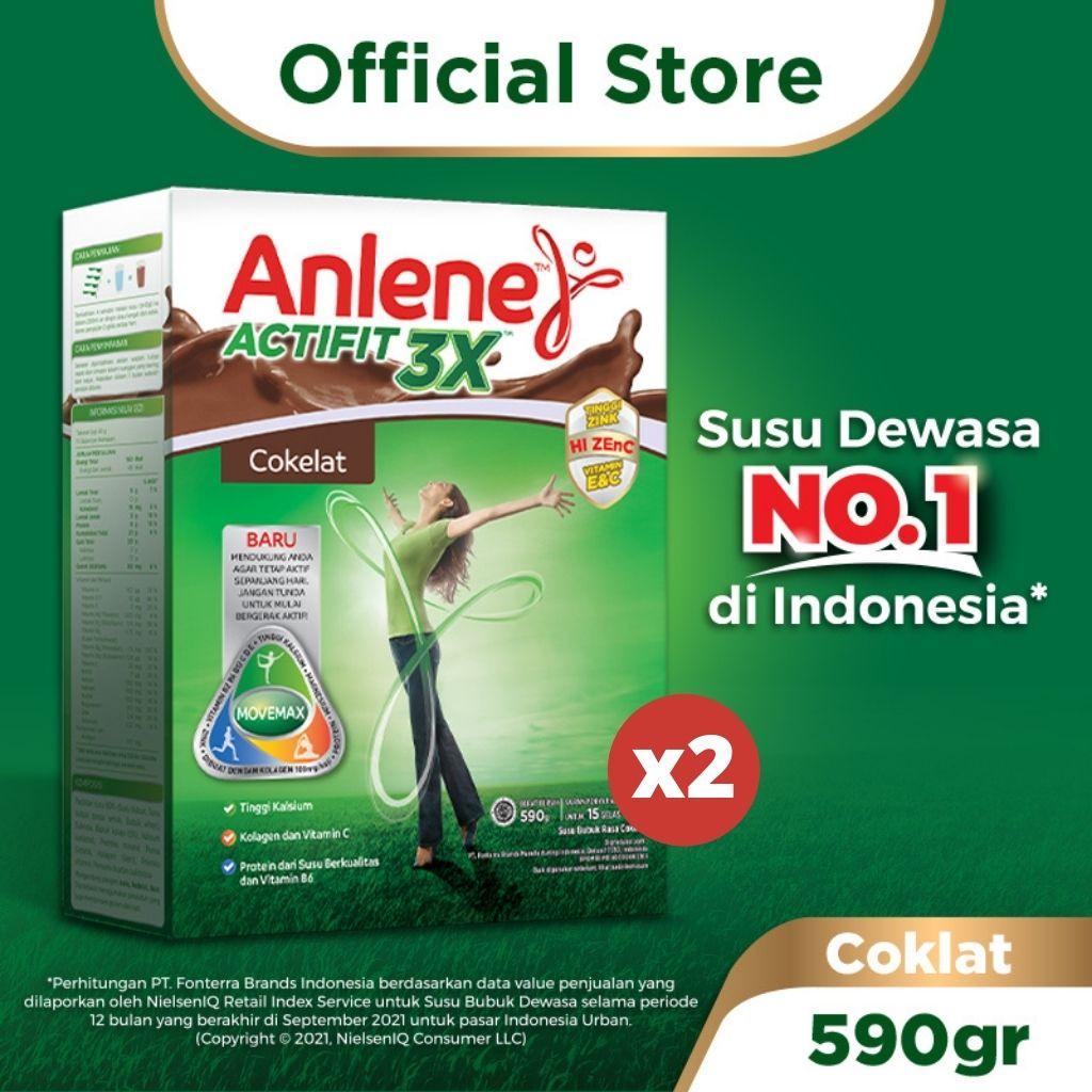 

Anlene Actifit 3X Susu Bubuk Cokelat 2 x 590g - Nutrisi Tulang, Sendi, dan Otot